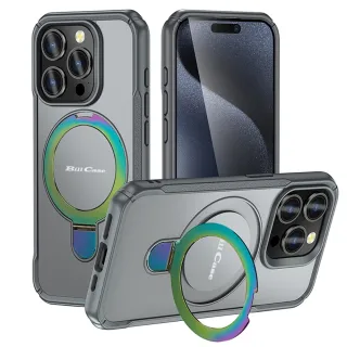 【Bill Case】戰神鎧甲 iPhone 13 Pro Max多功磁吸指環支架高規保護殼-極光酷灰(酷帥有型 全面保護)