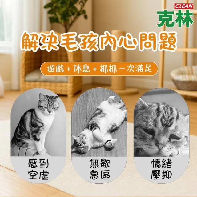 【CLEAN 克林】瞇瞇喵 三角探險板(立體三角 貓咪攀爬樂 貓抓板 造型貓抓板 磨爪板 貓屋 寵物用品 貓玩具)