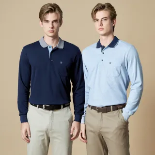 【pierre cardin 皮爾卡登】網路獨家 男款 保暖刷磨毛長袖POLO衫(多款任選)