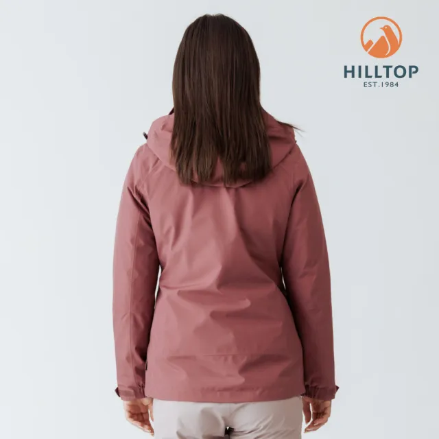 【Hilltop 山頂鳥】GORE-TEX單件式 施華洛世奇水鑽防水防風透氣短大衣外套 女款 玫瑰棕｜PH22XF36ECH0