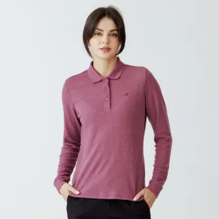 【Hilltop 山頂鳥】保暖長袖POLO衫 女款 紫色｜PS15XF40ECH0
