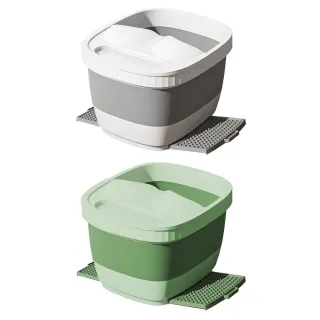 【Nil】帶蓋+踏板折疊收納洗腳桶 家用按摩熏蒸泡腳桶 保溫洗腳盆(足浴盆 足浴桶 泡腳盆)