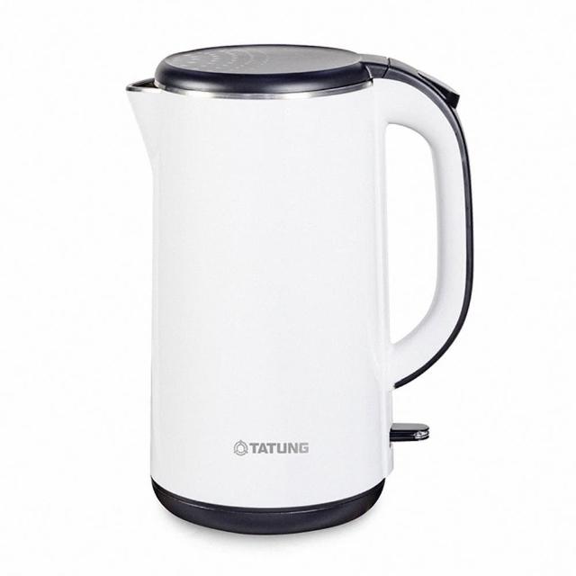 【TATUNG 大同】1.7公升雙層防燙電茶壺-白色(TEK-1713WH)