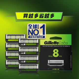 【Gillette 吉列】Labs 極光系列刮鬍刀頭-8刀頭