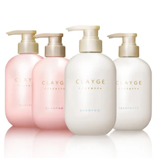 【CLAYGE】沙龍級海泥洗髮精/潤髮乳500mlx2入組(微涼感/無矽靈/控油蓬鬆/柔順修護/舒緩調理)