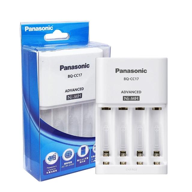 【Panasonic 國際牌】eneloop 智控型4槽 鎳氫低自放充電器 BQ-CC17