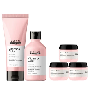 【L’OREAL 巴黎萊雅PRO】絲漾博飽和護色洗潤組(洗髮精+護髮乳/染後持色/護色/光澤)