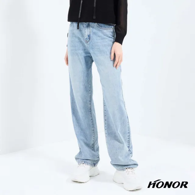 【HONOR 山形屋】出清品 復古水洗色高腰口袋牛仔長褲-淺藍/深藍(限定出清)