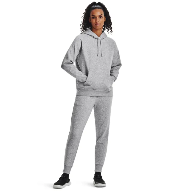 【UNDER ARMOUR】UA 女 Rival Fleece 長袖帽T_1379500-013(灰色)