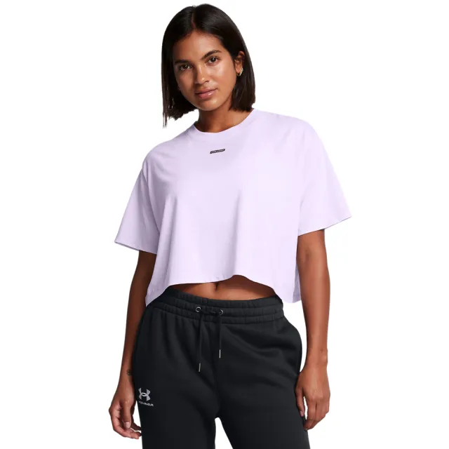 【UNDER ARMOUR】UA 女 WASH LOGO 短版T-Shirt_1389158-535(紫色)