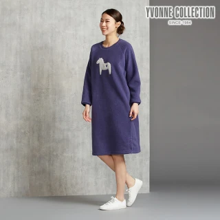 【YVONNE 以旺傢飾】搖粒絨冰島馬長袖洋裝-星光紫