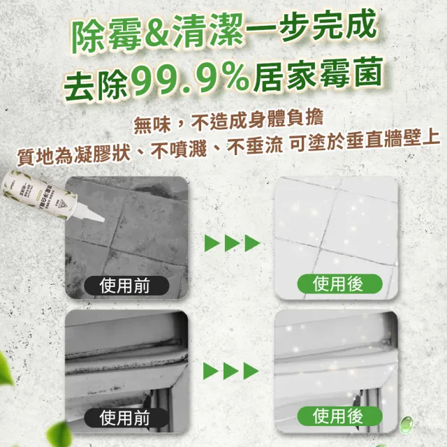 【綠森活】淨白職人 深層除霉凝膠100mlx2入(防黴/台灣製/浴室/廚房 溫和不刺鼻)