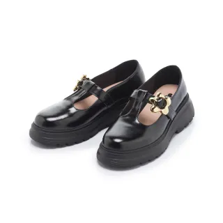 【FAIR LADY】日本京都聯名 HAPPYFACE 甜酷花釦T字厚底瑪莉珍(霧黑/5B3063 女鞋)