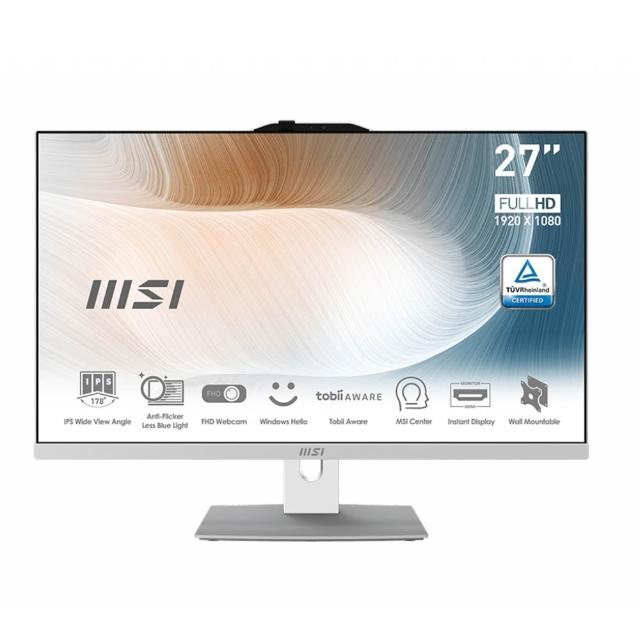 【MSI 微星】27型Core7十核液晶特仕電腦(Modern AM272P 1M-857TW-SP5/Core 7 150U/32G/1TB+1TB/W11P)