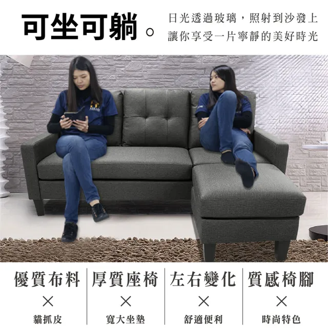 【ASSARI】達妮貓抓皮舒適L型沙發(可左右變化)