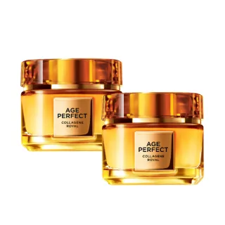 【LOREAL Paris 巴黎萊雅】全新升級2.0金致臻顏花蜜奢養膠原輕盈乳霜2入組_60mlx2(面霜/膠原小蜜罐)