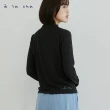 【a la sha】直條紋理微高領親膚上衣
