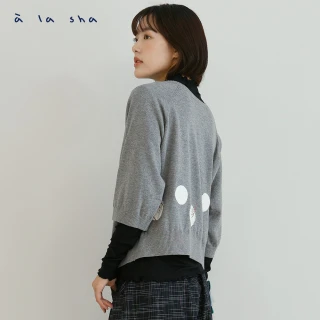 【a la sha】動物躲貓貓圈圈造型針織上衣
