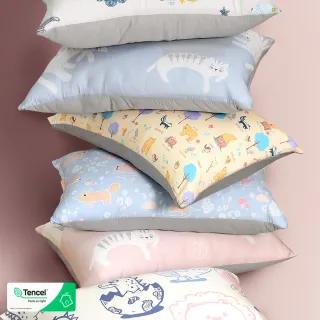 【Embrace 英柏絲】100%天絲x純棉 加大兒童水洗枕38x55cm 3D透氣枕芯 布套可拆洗(媽媽社團推薦)