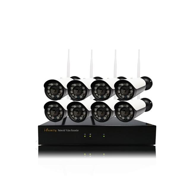 【I-Family】免配線設定簡易安裝 無線監視錄影系統 五百萬畫素 16路式 廣角鏡頭 一機8鏡