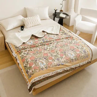 【PETER RABBIT 比得兔】比得兔與V&A博物館 厚磅法蘭絨羊羔絨毯被(親愛玫瑰/150x200cm/正版授權/毛毯)