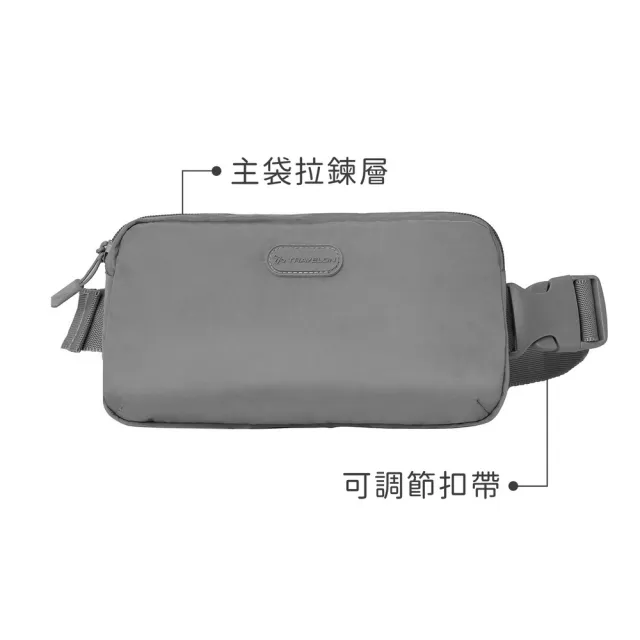 【Travelon】美國 Pi斜背腰包 石墨灰 / 旅行運動 休閒腰包 側背包 胸包 斜背包 RFID