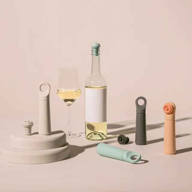 【VACU VIN】荷蘭 Loop抽真空器+酒瓶塞 象牙白 / 紅酒塞 真空瓶塞 保鮮瓶塞 葡萄酒塞