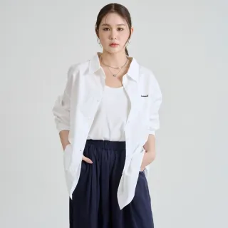 【M：MINb】isnt blue挺版圓弧下擺寬鬆襯衫(白色/中大尺碼女裝/大尺碼女裝/XL女裝/上衣/大尺碼上衣)