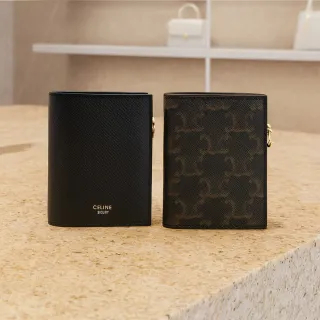 【CELINE】TRIOMPHE 吊飾拉鍊零錢袋對開短夾(多色任選)