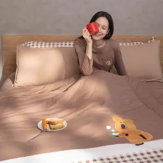 【YVONNE 以旺傢飾】100%美國棉 早餐四季被-可可棕(單人 純棉 棉被 水洗 DINOTAENG)