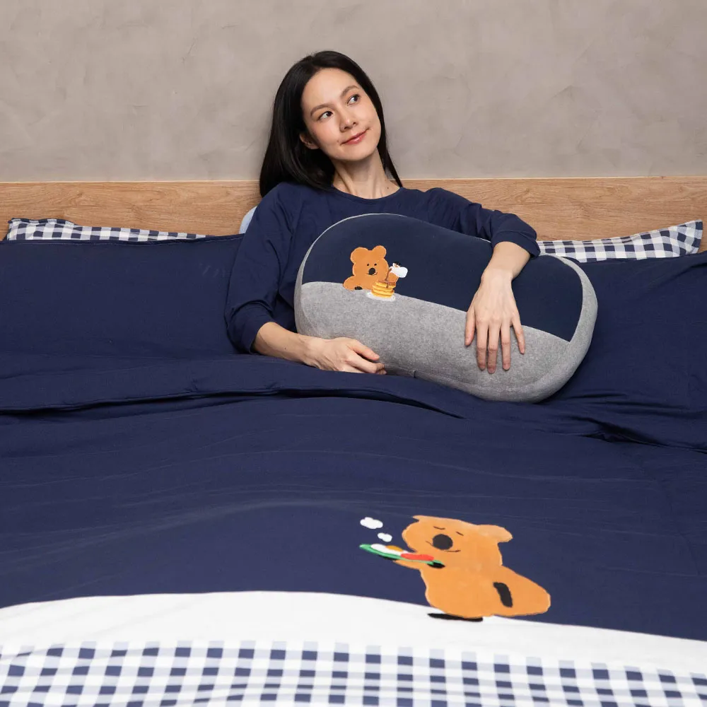 【YVONNE 以旺傢飾】100%美國棉 早餐四季被-星海藍(雙人 純棉 棉被 水洗 DINOTAENG)