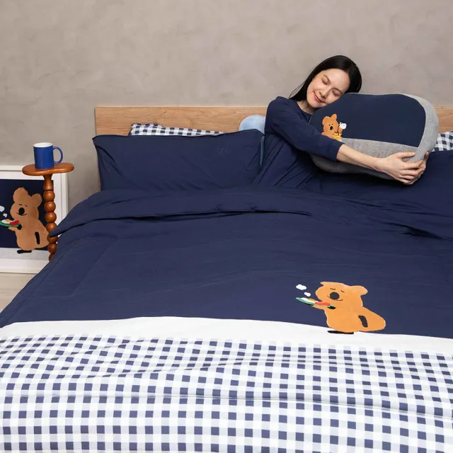 【YVONNE 以旺傢飾】100%美國棉 早餐四季被-星海藍(雙人 純棉 棉被 水洗 DINOTAENG)