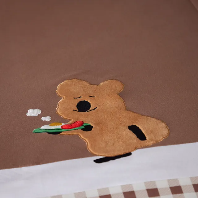 【YVONNE 以旺傢飾】100%美國棉 早餐四季被-可可棕(雙人 純棉 棉被 水洗 DINOTAENG)