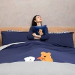 【YVONNE 以旺傢飾】100%美國棉 吹眠曲被套+枕套組-星海藍(雙人 純棉 DINOTAENG)
