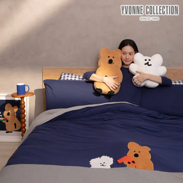 【YVONNE 以旺傢飾】100%美國棉 吹眠曲被套+枕套組-星海藍(加大 純棉 DINOTAENG)