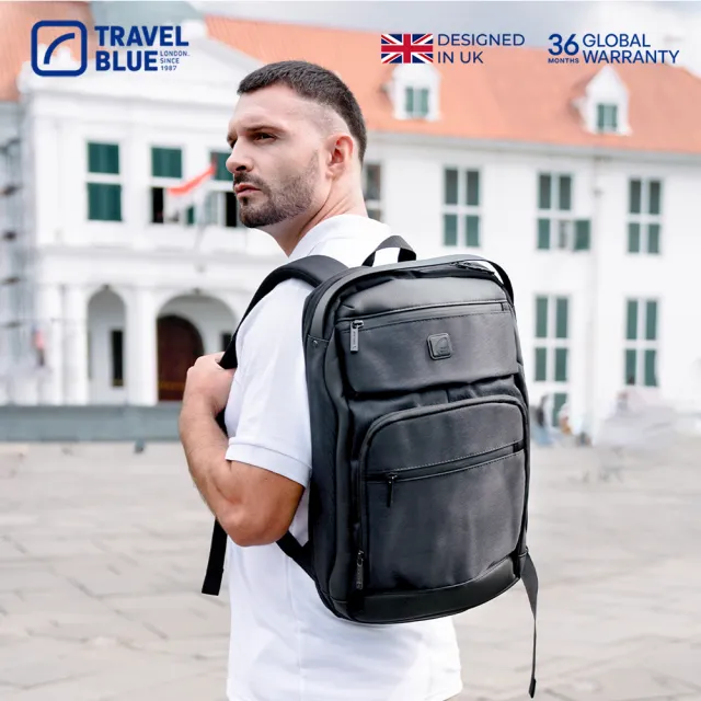 【Travel Blue 藍旅】雙11 INNOVATOR款 防水包 電腦後背包-黑 筆電包/雙肩包/商務後背包 TB3040