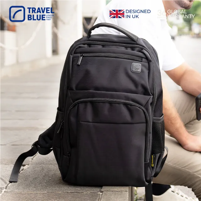 【Travel Blue 藍旅】魅力款 商務背包-黑/灰   後背包/筆電包/防水包 電腦包/雙肩包/商務 