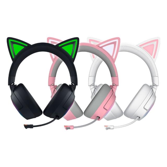 【Razer 雷蛇】北海巨妖 Kitty V3 PRO 無線耳機麥克風(黑/白/粉晶)