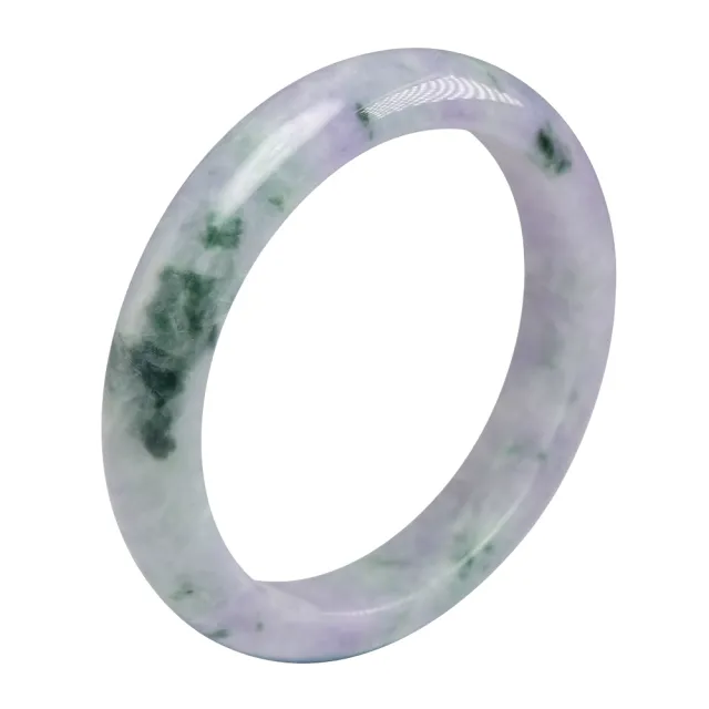 玉我翡翠】烏雞飄綠花玉鐲58.9mm/附陸証A13755 緬甸A貨翡翠【玉我翡翠】