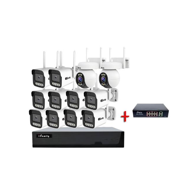 【I-Family】POE 16路NVR主機 5M槍機+4M變焦球機 監視器錄影組 一機10鏡+2球機