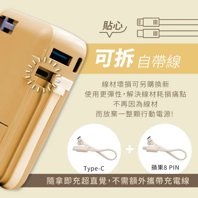 【KINYO】固態防爆無線充電行動電源 自帶AC apple watch充電(KPB-2656)
