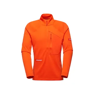 【Mammut 長毛象】Eiger Nordwand Advanced FL 極限艾格立領保暖半拉排汗衣 艾格橘 男款 #1016-01770