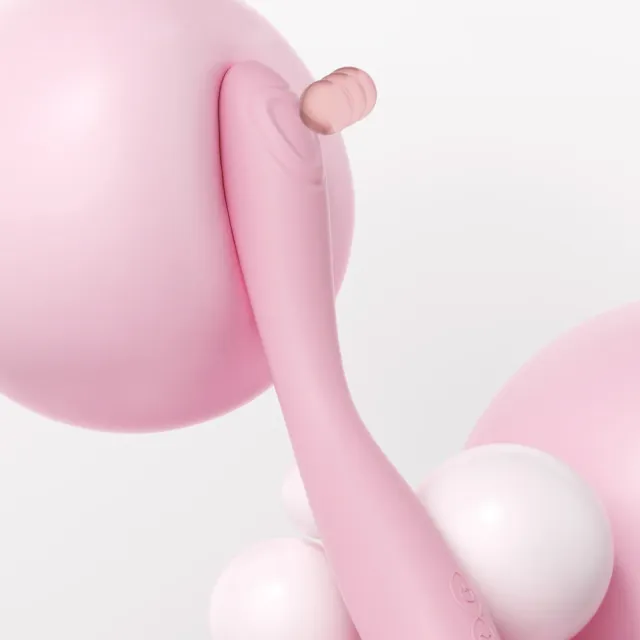【JISSBON 杰士邦】桃摳摳纖細貼合強力震感單頭細型震動棒 Pink-heart Vibe(防水/矽膠/降噪/雙馬達)