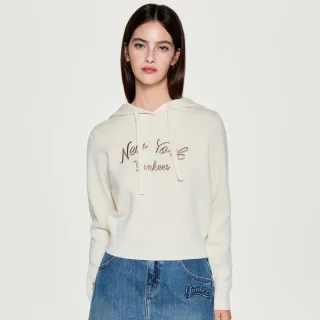 【MLB】女版針織連帽上衣 帽T Varsity系列 紐約洋基隊(3FKPV0454-50CRS)