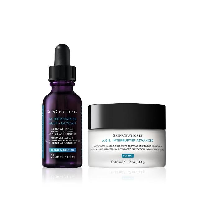 【Skin Ceuticals 修麗可】頂級抗氧撫紋★HA塑顏緊緻超彈力紫米精華 30ml+AGE普拉斯鏈活膚緊緻霜 48ml