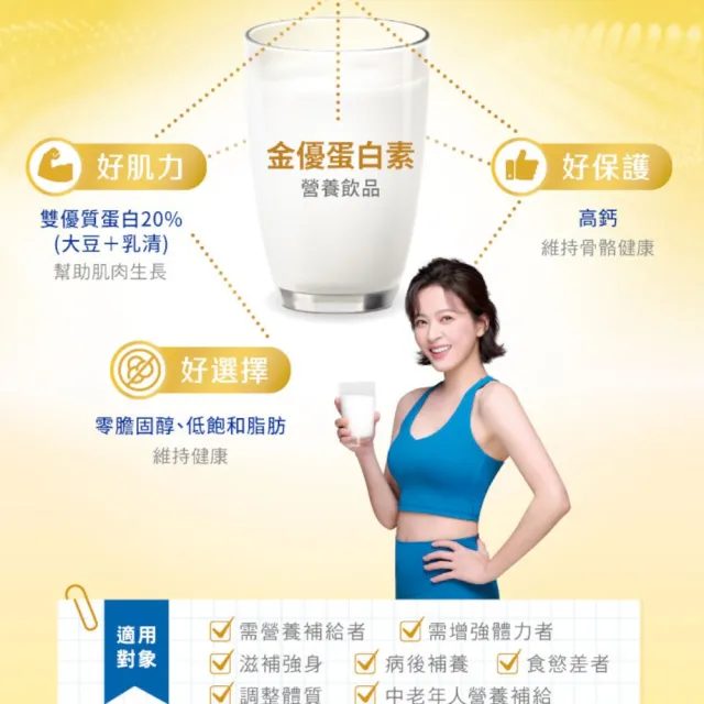 【維奇】金優蛋白素高纖高鈣配方 720g/罐 1罐組(香草口味 粉狀營養品)