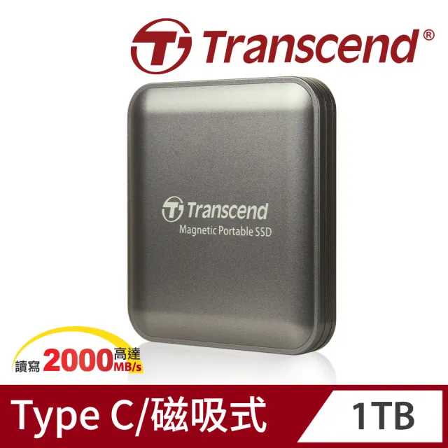 【Transcend 創見】ESD420 1TB Type C MagSafe 磁吸外接SSD行動固態硬碟 演唱會神器-玄鐵灰(TS1TESD420C)