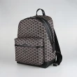 【BALLY】BALLY Pennant 銀箔字母LOGO三角旗塗層帆布拼小牛皮飾邊後背包(黑x褐)