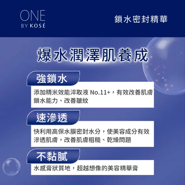 【KOSE 高絲】ONE BY KOSE 鎖水密封精華保濕加乘組(鎖水密封精華40g+米微導深層修護精萃14mL)