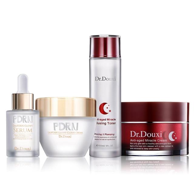 【Dr.Douxi 朵璽】彈潤撫紋加乘組-前導液 150ml+水光精華 30ml+水光雲朵霜 50ml+熬夜霜50ml